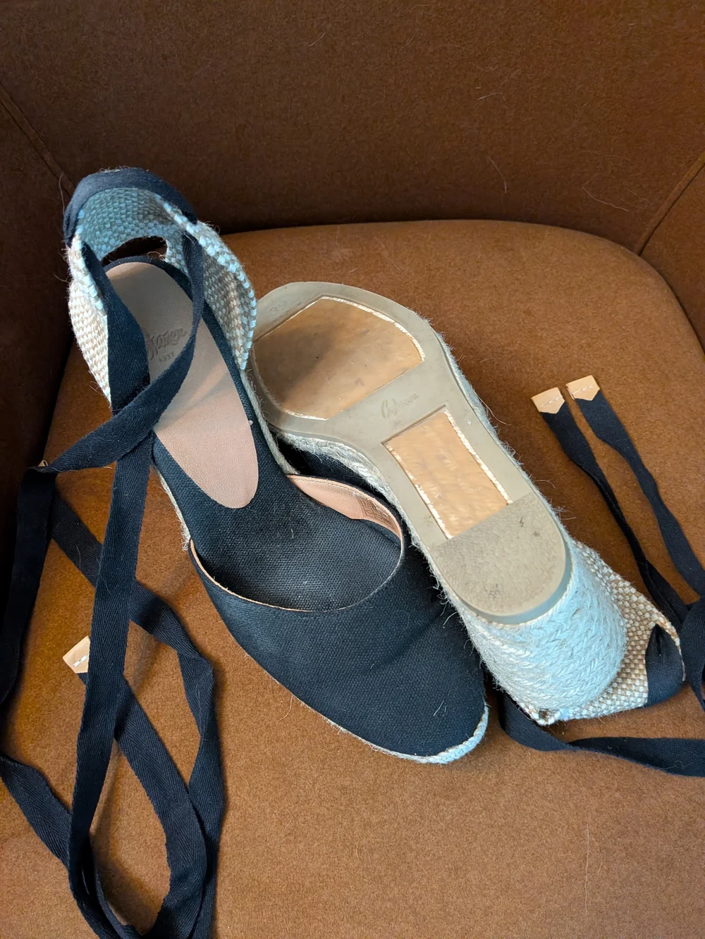 Castaner Carina Black Wedge Espadrille